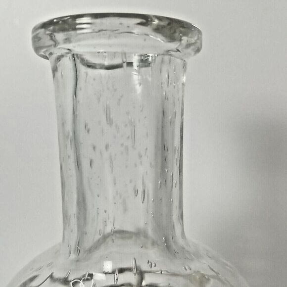 VINTAGE Bubble Glass Wire Basket Metal Cage Bottle Hand Blower Art Glass 8.25 in - Picture 9 of 9